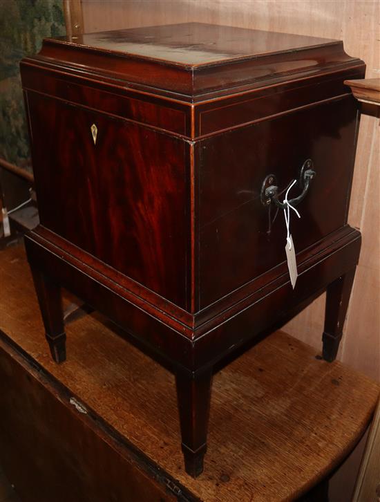 A George III style mahogany cellaret, with divided interior W.36cm